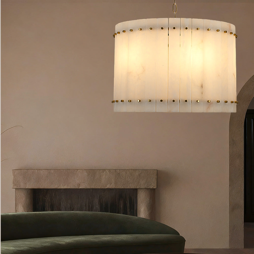 Aurelix Alabaster Round Chandelier