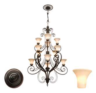 Additional Finish and Shade Options for Mirabelle 12 Light Chandelier