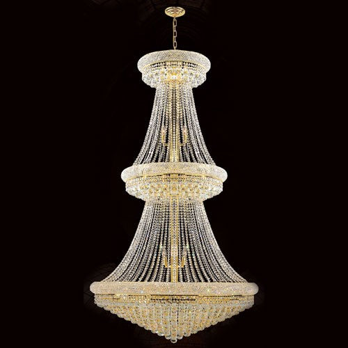 Empire 38-Light Gold Finish with Clear-Crystals Chandelier