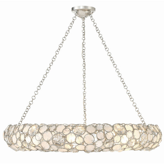 Palla 32'' Antique Silver Chandelier Silver 32"W x 5.25"H x 32"D