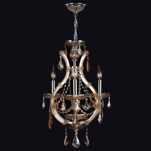 Four-Light Chrome Finish with Clear-Crystals Chandelier