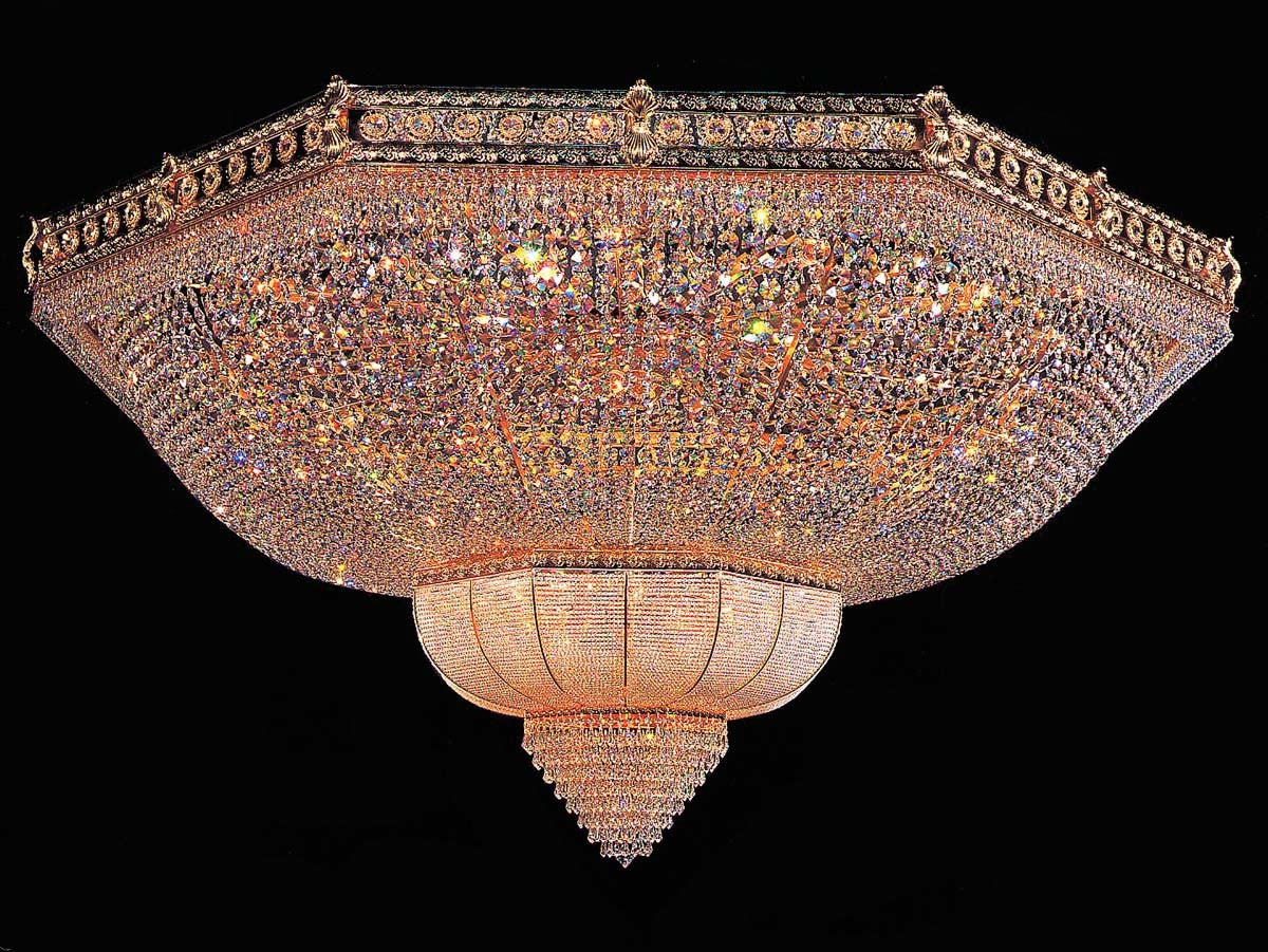 Entryway/ foyer crystal chandelier in gold plated finish