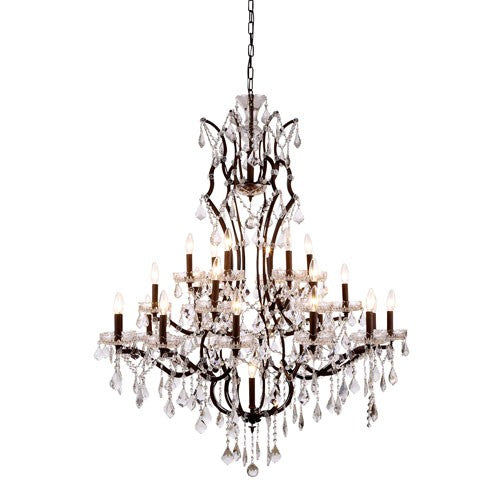 Elena Rustic Intent 25-Light Chandelier with Clear Crystals