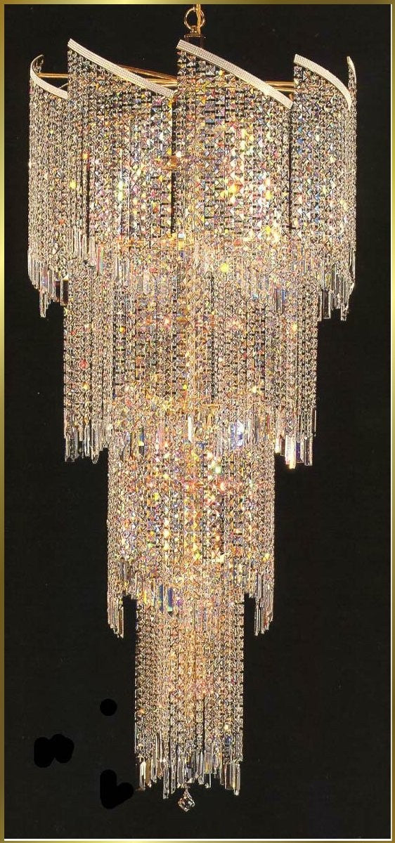 Entryway/ foyer crystal chandelier in gold plated finish