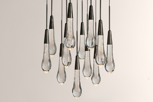 Raindor Glass Round Solitaire Chandelier