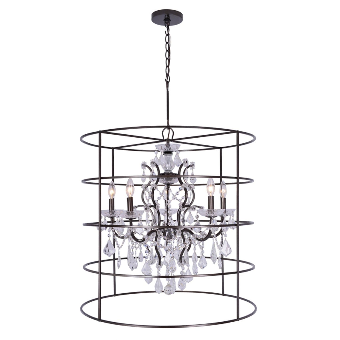 Group Filmore Vibrant Bronze Five-Light Swarovski Crystal Chandelier