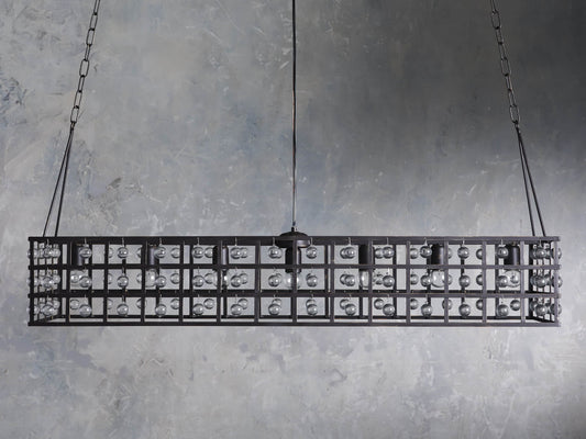 La Cage 50" Rectangular Chandelier in Bronze