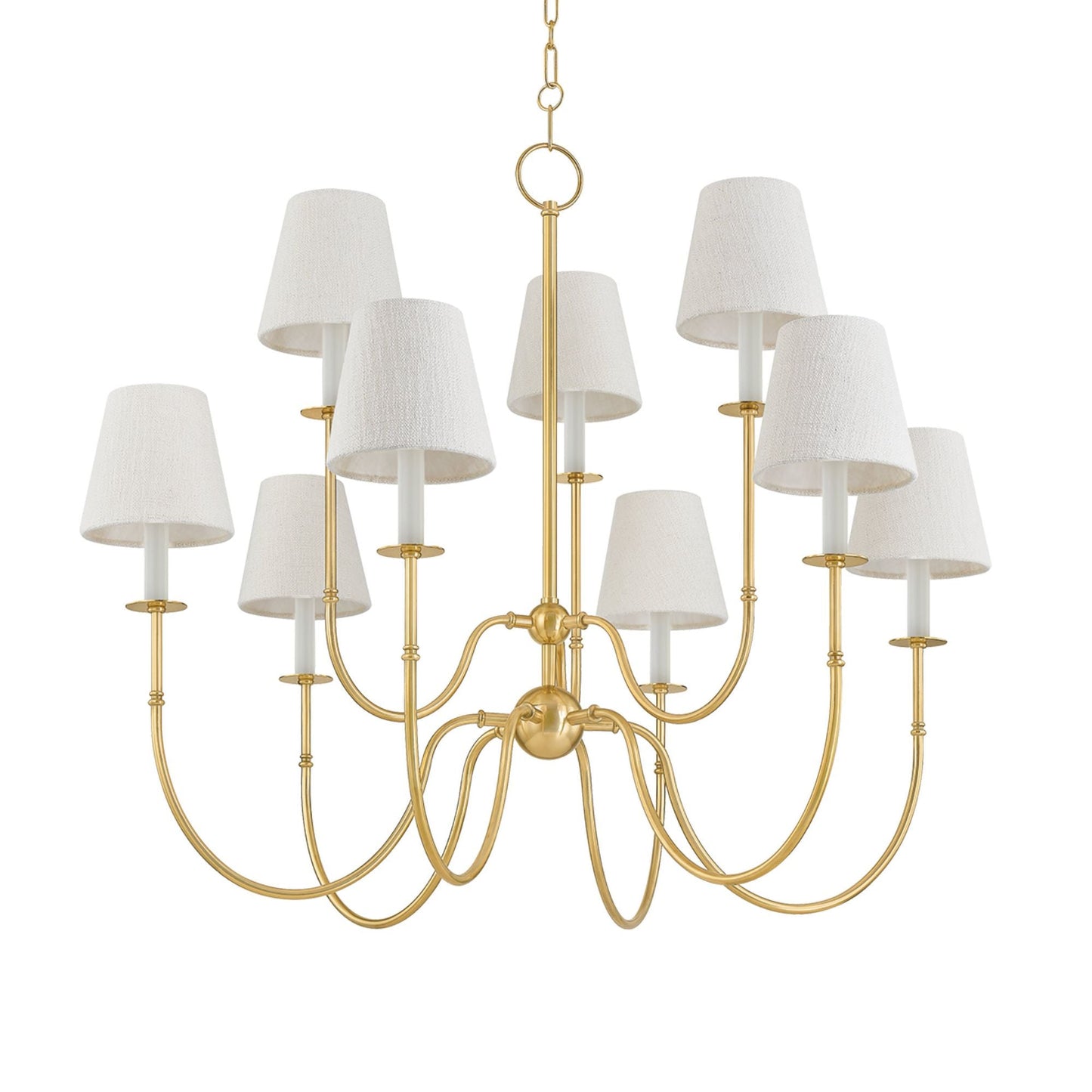 Amina 9-Light Chandelier in Aged Brass 39.25L x 39.25W x 33.5H