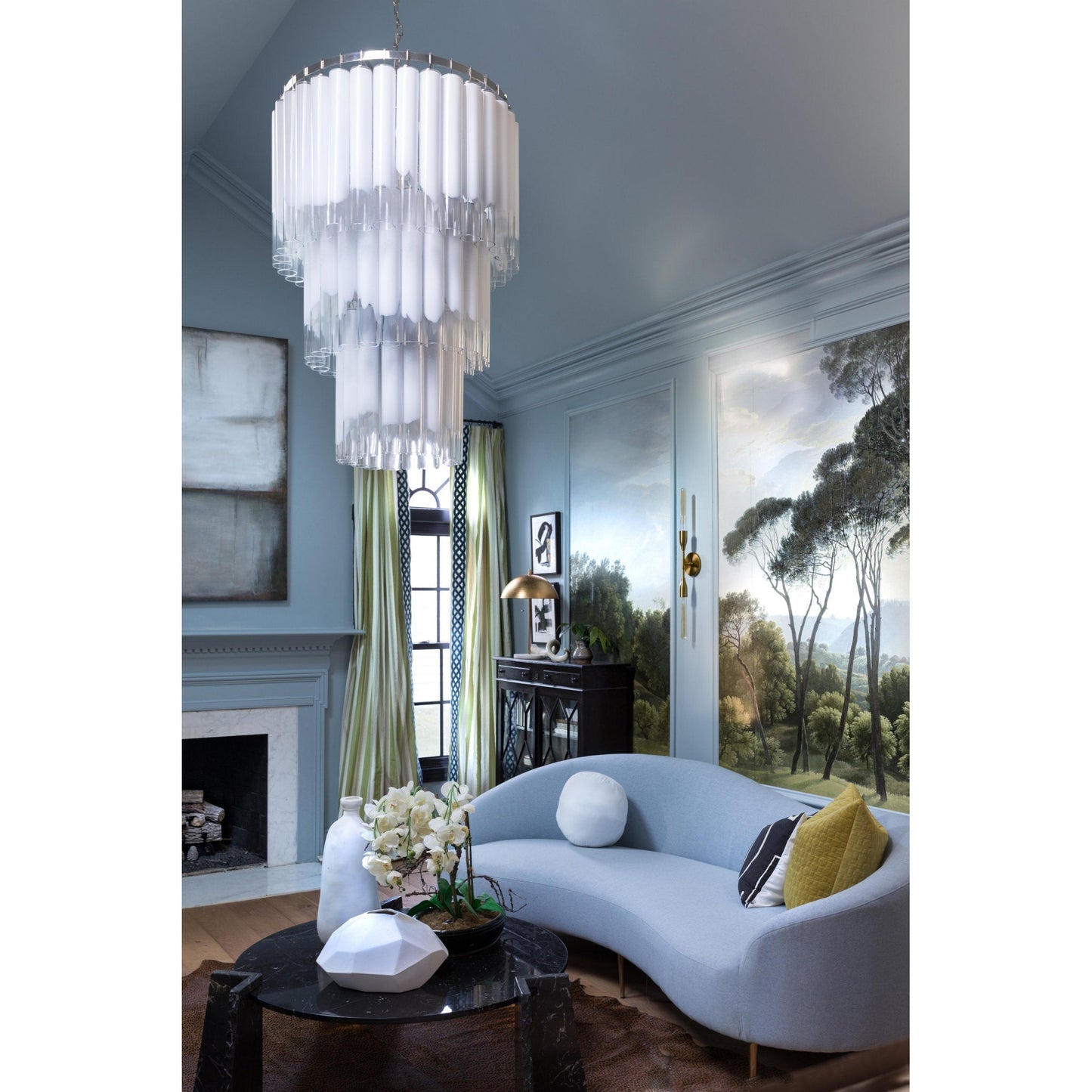 Tyrell 16-Light Chandelier in Polished Nickel 31L x 31W x 49H