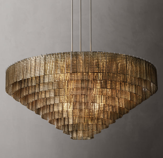 Sirene Smoke Glass Round Chandelier 65"