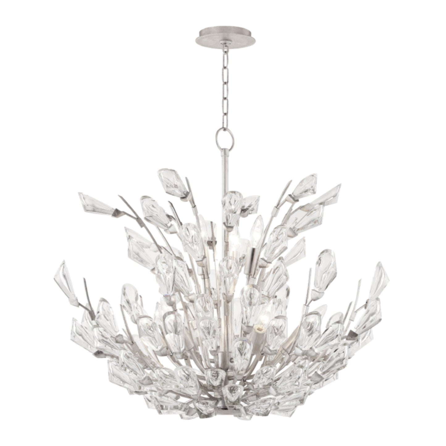 Tulip 9-Light Chandelier in Silver Leaf 27.75L x 27.75W x 21.75H