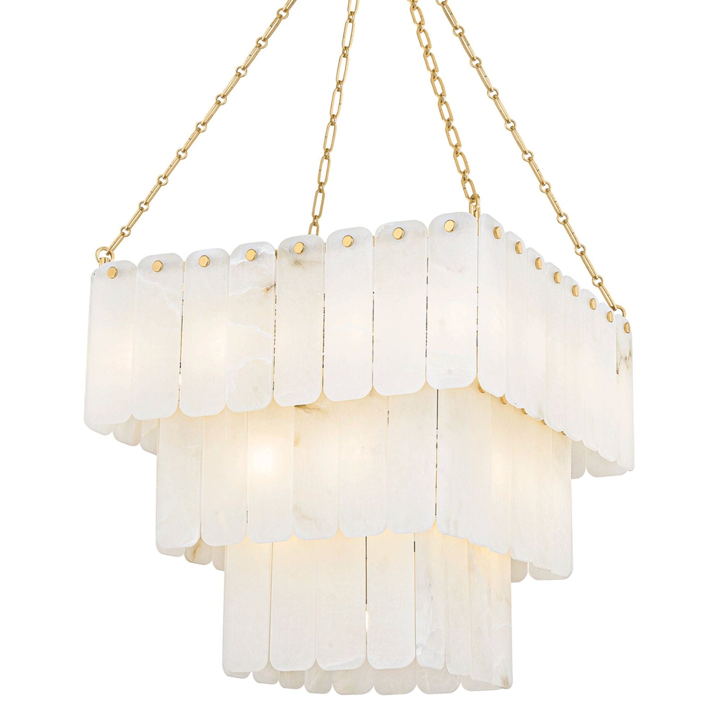 Moissanite 33-Light Chandelier in Aged Brass 26L x 26W x 25.5H
