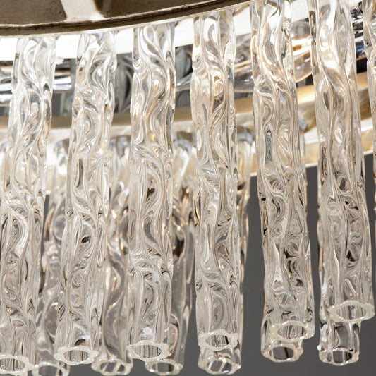 Chime 8-Light Chandelier in Silver Leaf Polished Stainless 26.75L x 26.75W x 11H