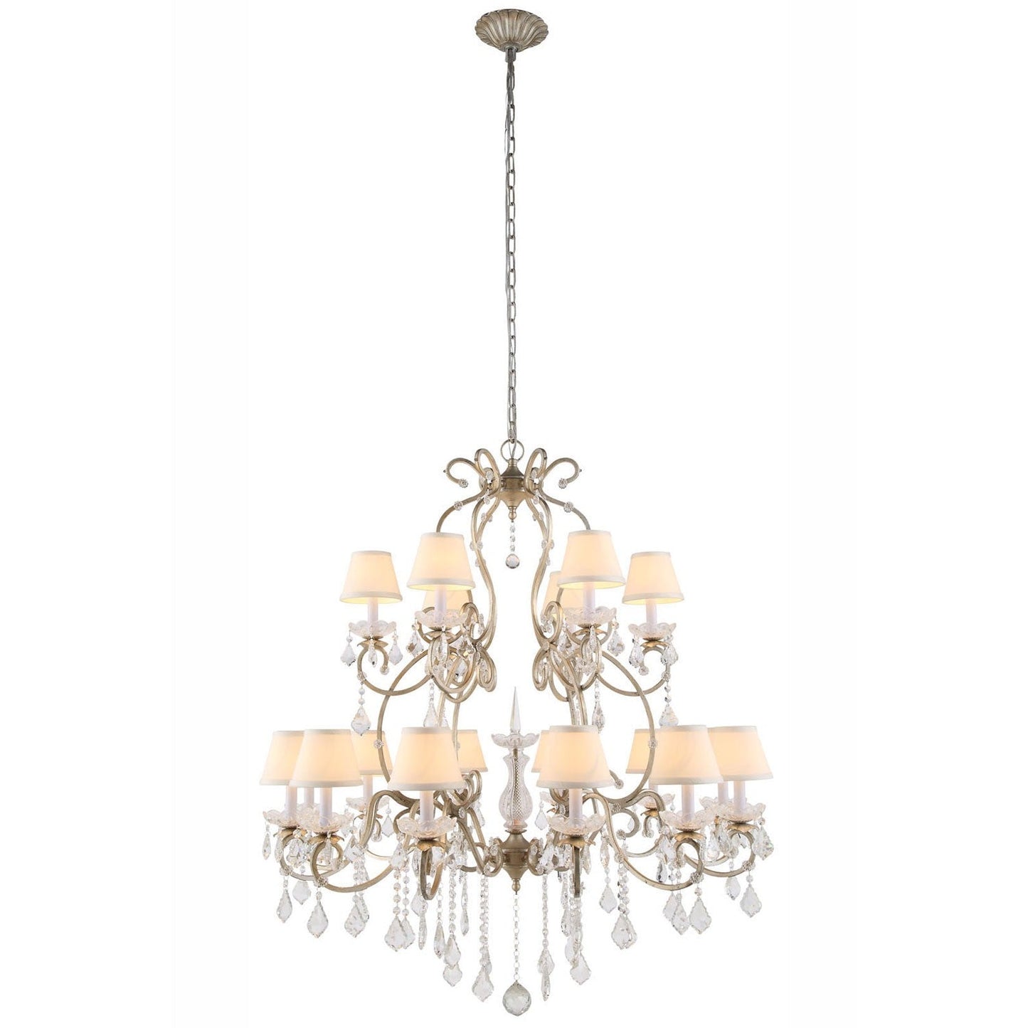 Diana Vintage Silver Leaf 18-Light Chandelier