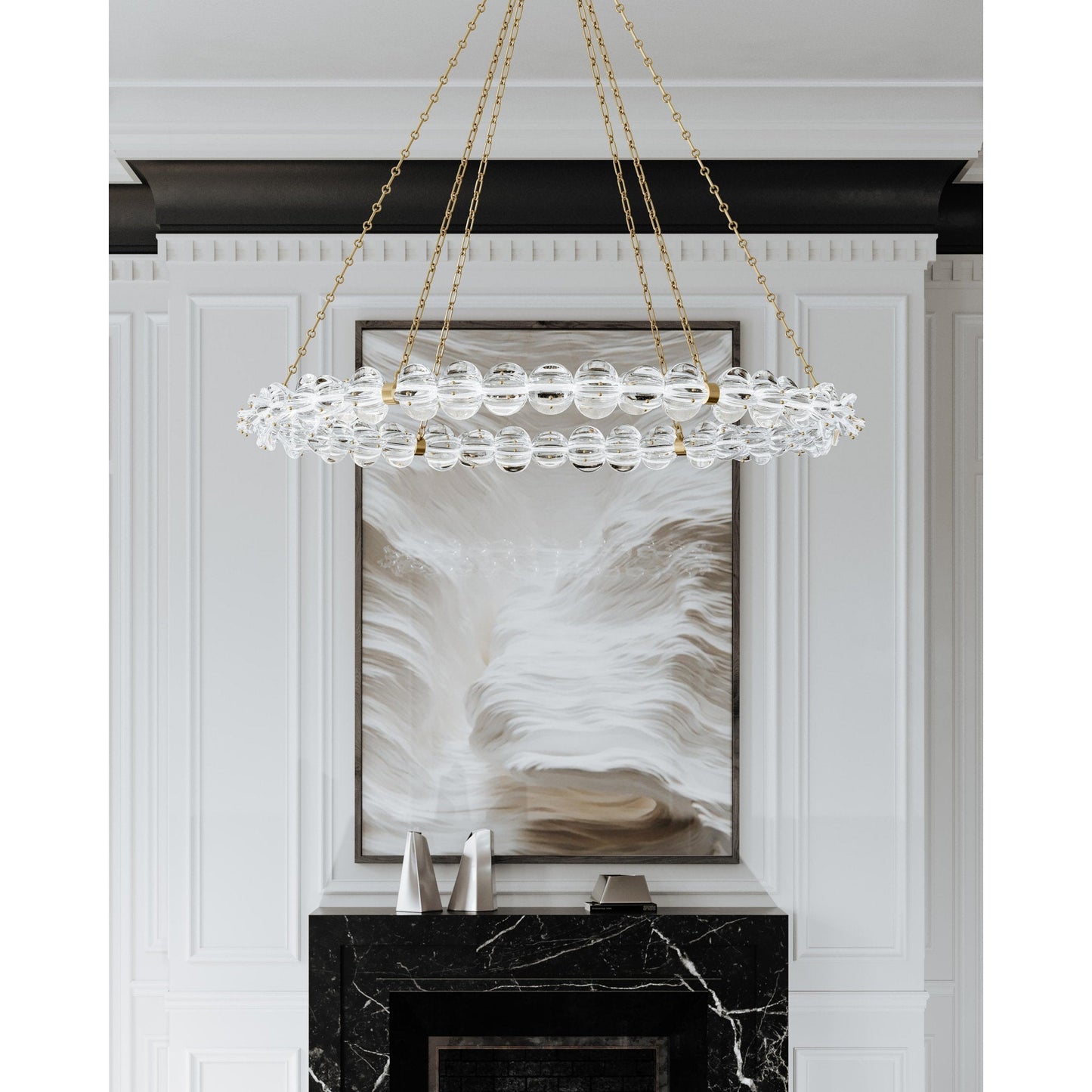 Lindley 1-Light Chandelier in Aged Brass 54.5L x 54.5W x 4.625H