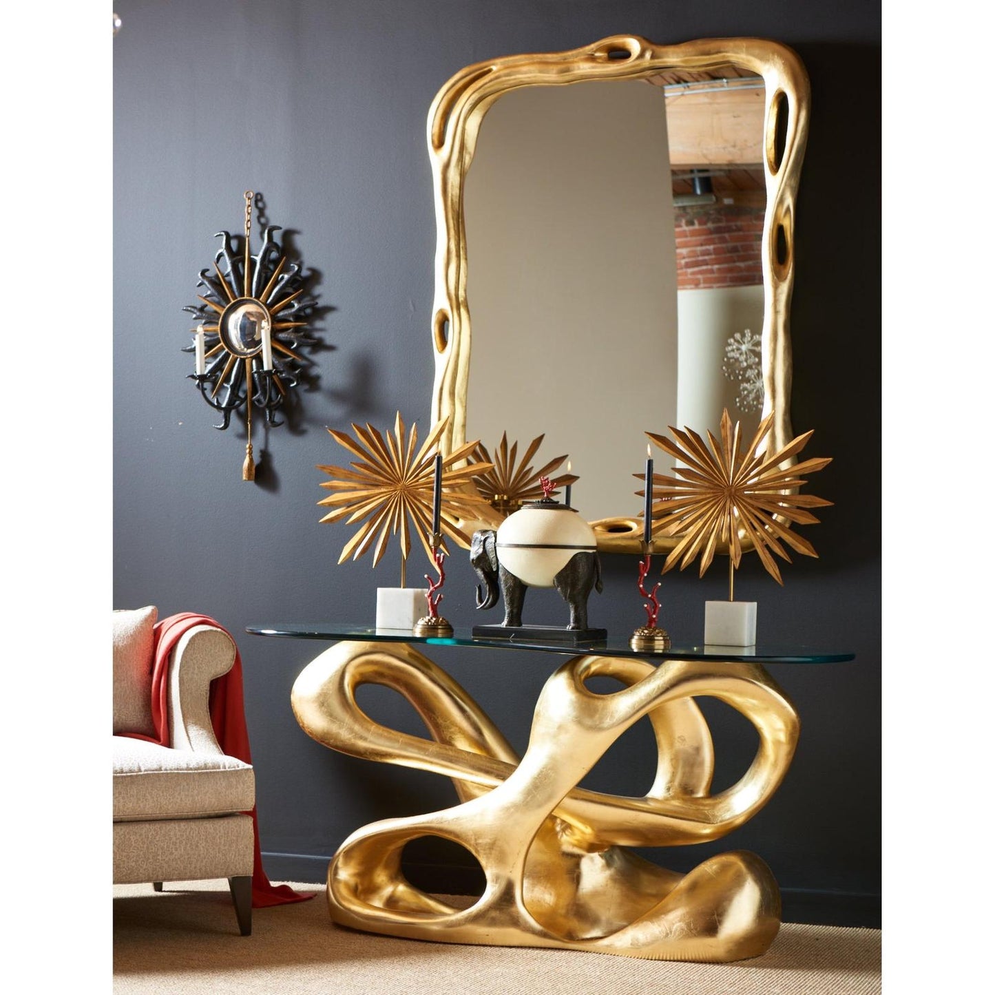 Maitland Smith Biomorphic Console Table