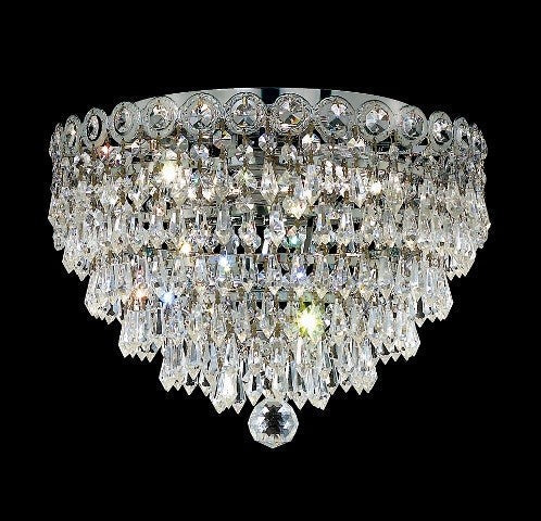 4 light flush mount crystal ceiling light with crystal drops