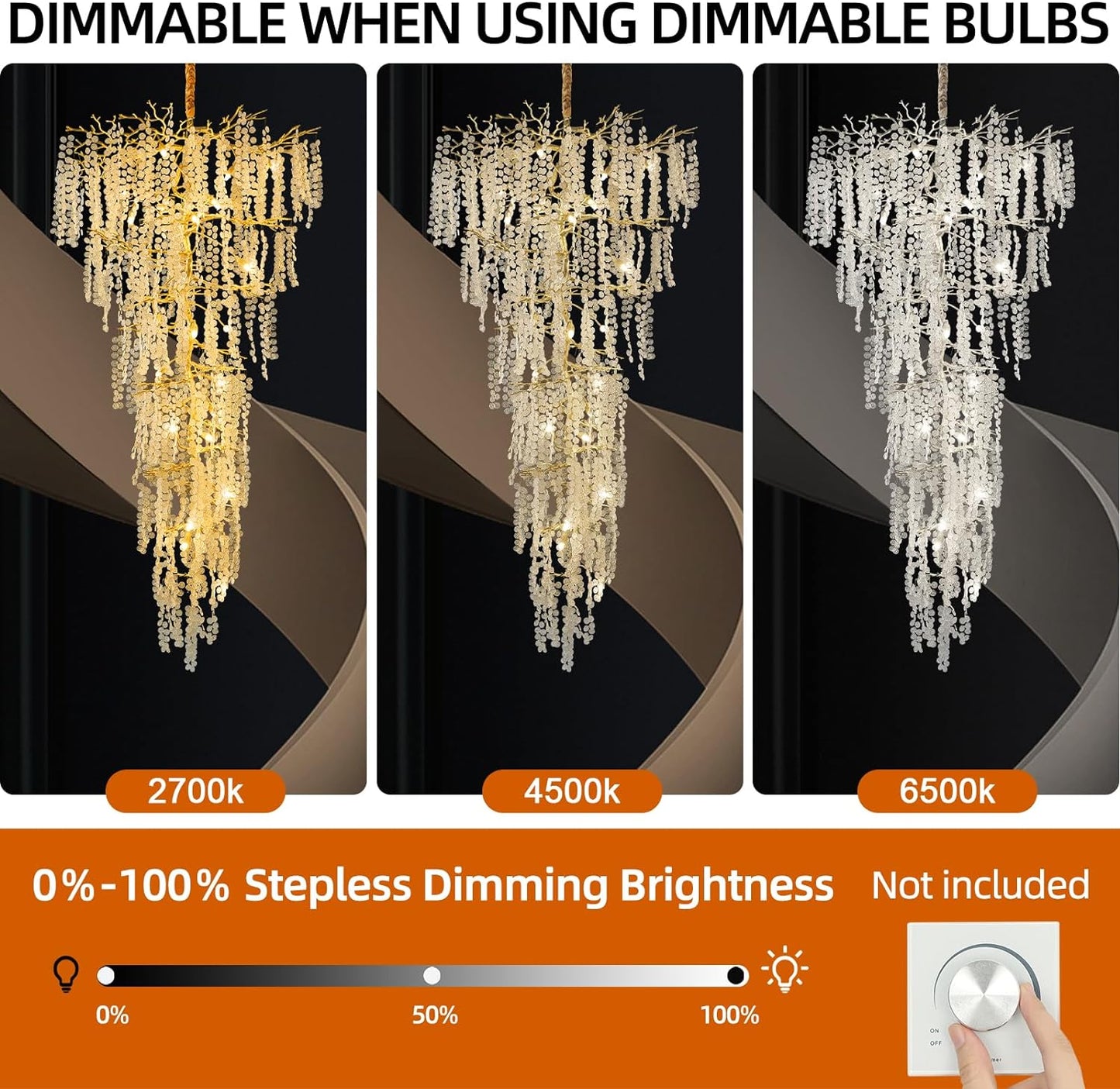 Modern Coin Type Modern Crystal Tree Branch Staircase Chandelier 95"
