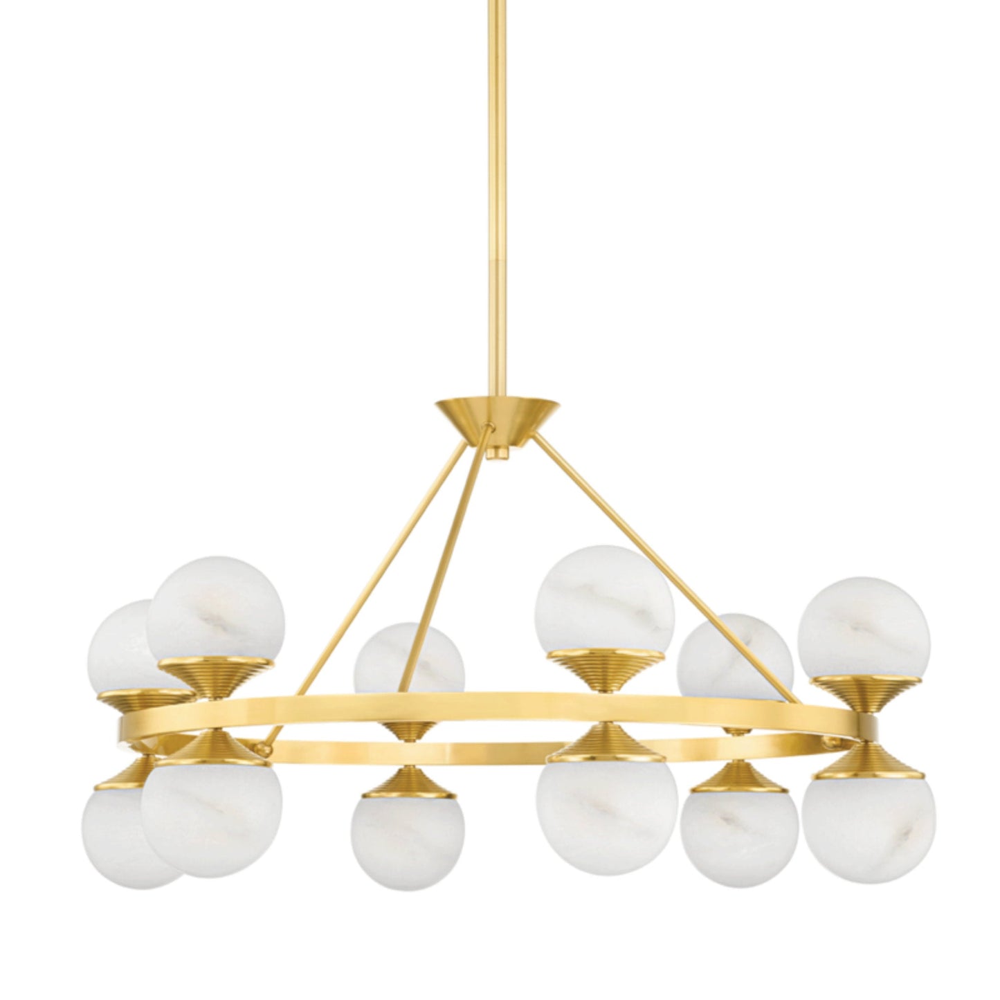 Grafton 12-Light Chandelier in Aged Brass 34L x 34W x 18.75H