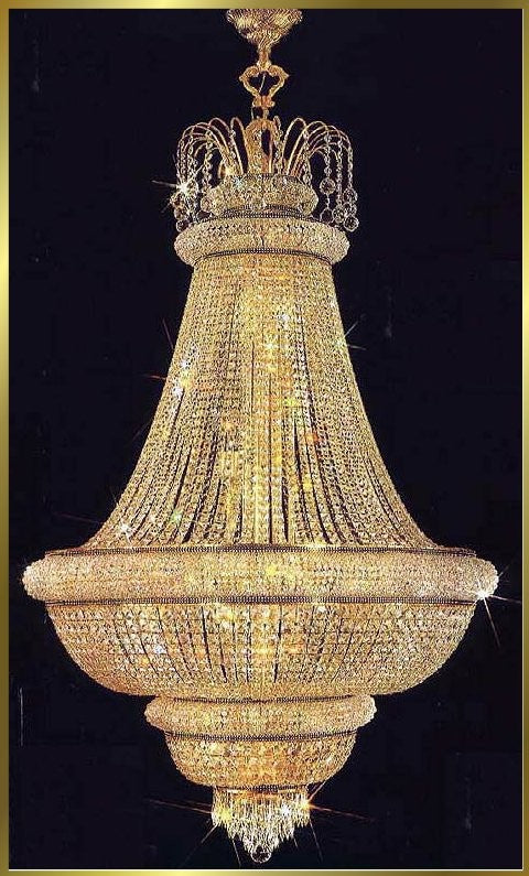 Entryway/ foyer large crystal chandelier in gold plated finish