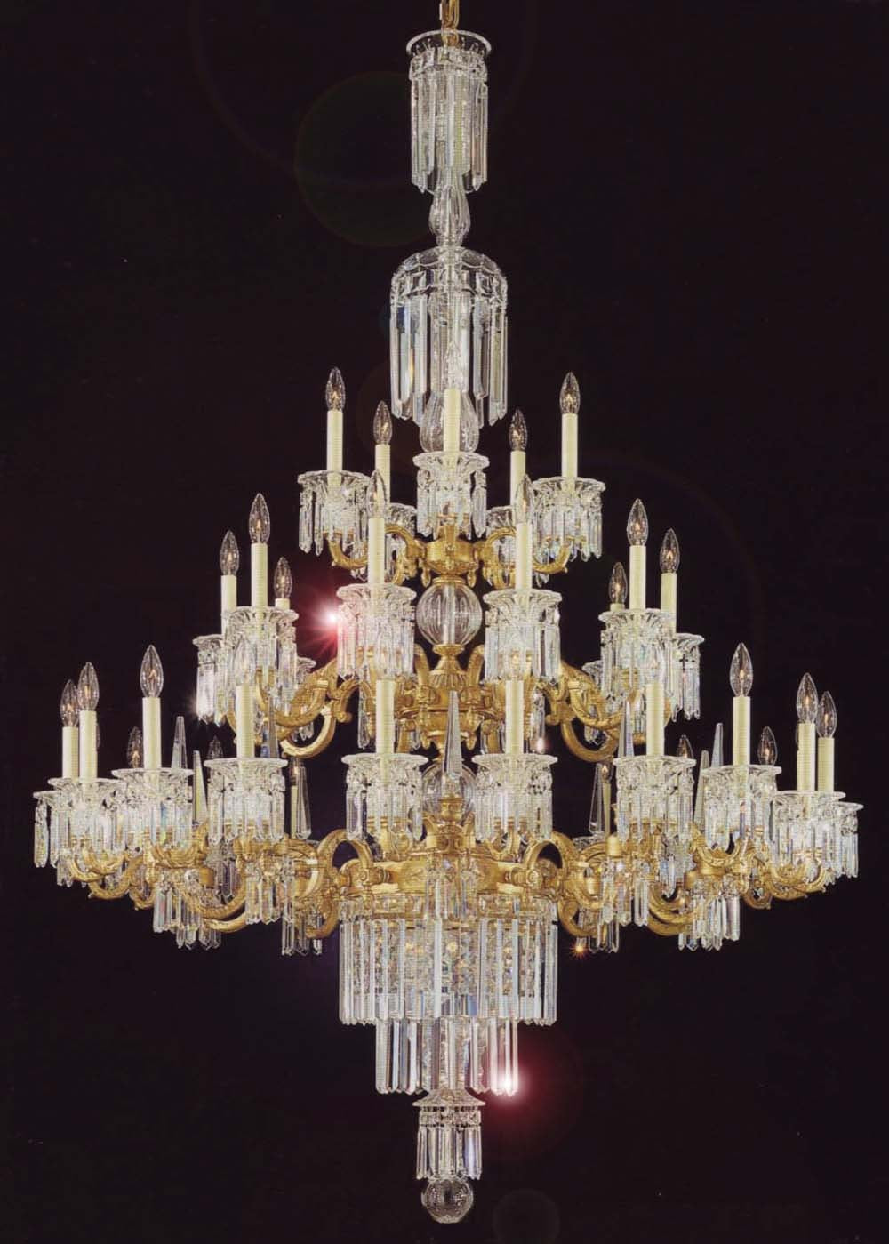 Fantastic Traditional crystal chandelier in Satin Gold plated finish