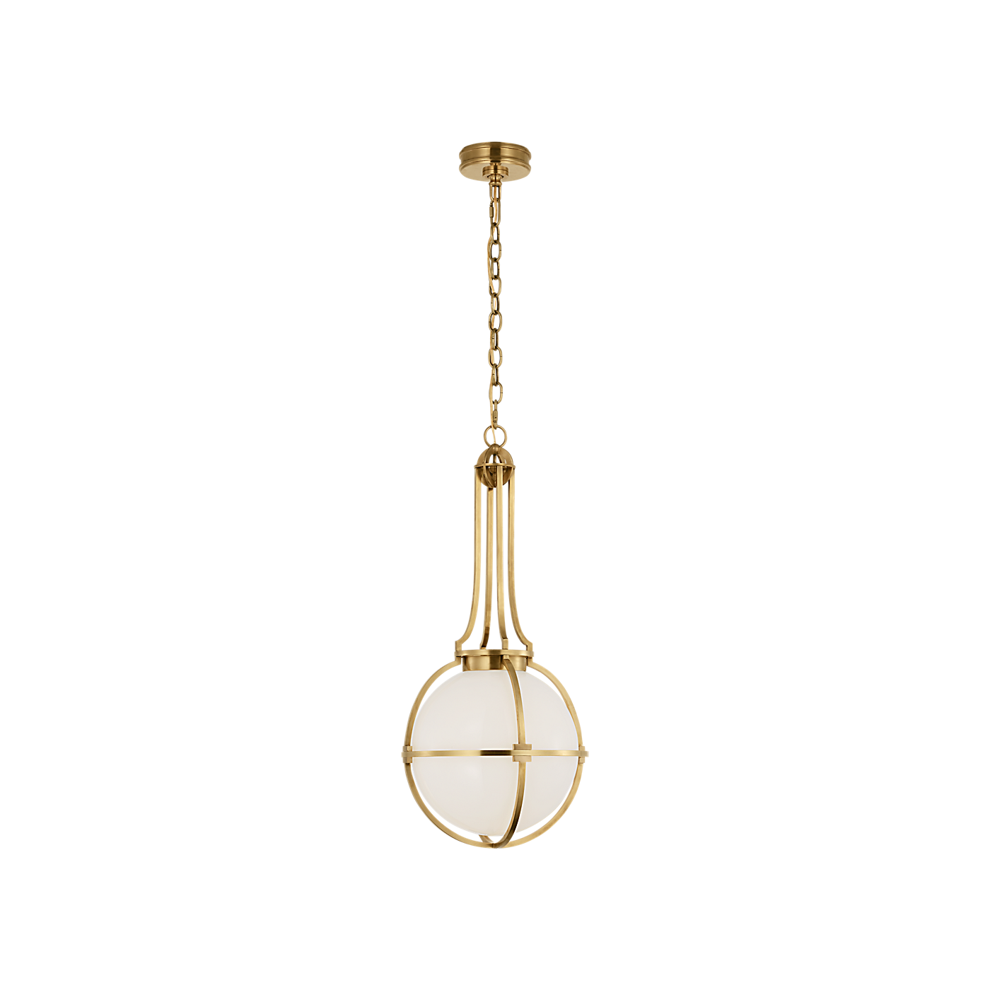 Gracie Medium Captured Globe Pendant with White Glass
