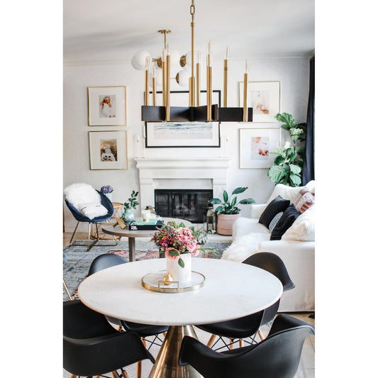 Abrams 10-Light Chandelier in Aged Brass 23.75L x 23.75W x 22H