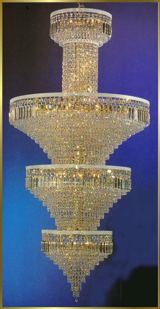 Entryway/ foyer large crystal chandelier in gold plated finish