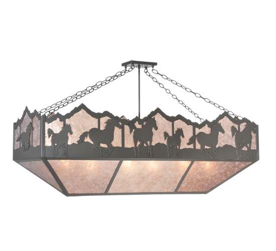 Six Light Down Lighting Island / Billiard Fixture from the Horses Collection