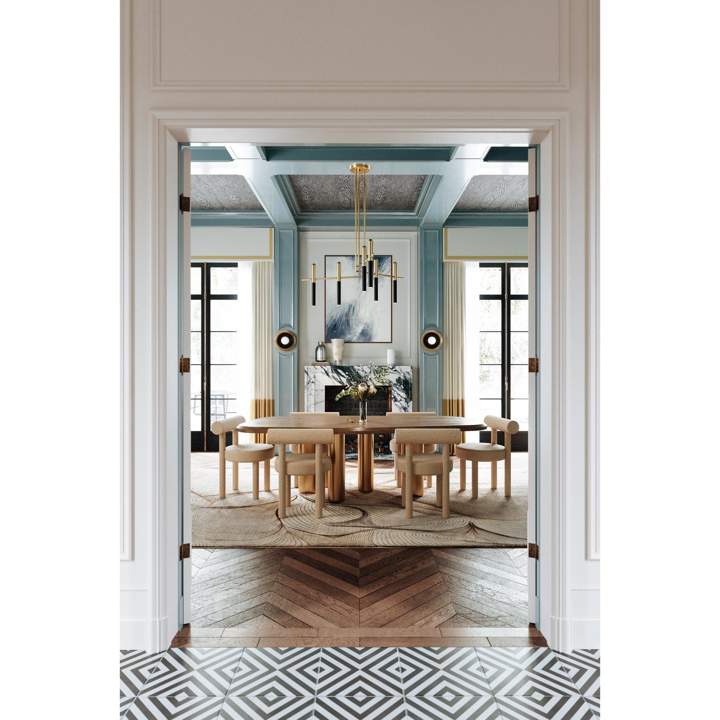 Thurston 6-Light Chandelier in Aged Old Bronze 56.75L x 56.75W x 12.25H