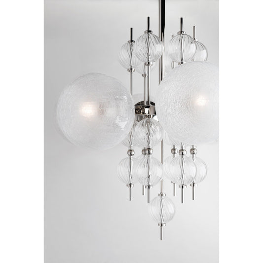 Calypso 8-Light Chandelier in Polished Nickel 33.5L x 33.5W x 32.5H