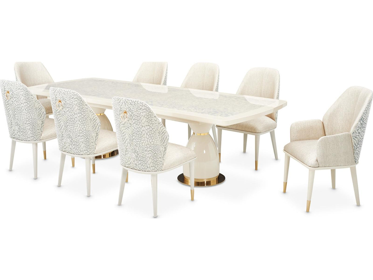 Lisbon 90-Inch Rectangle Dining Table in Silken Matte Cream