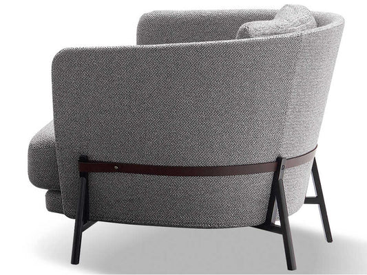 Cradle Armchair by Neri&Hu with Metal Frame and Leather Belt