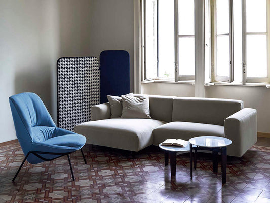 Ladle Upholstered Accent Chair by Luca Nichetto with Metal Base