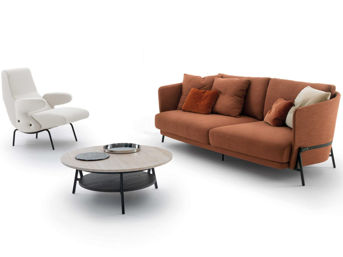 Cradle Round Marble Coffee Table by Neri and Hu