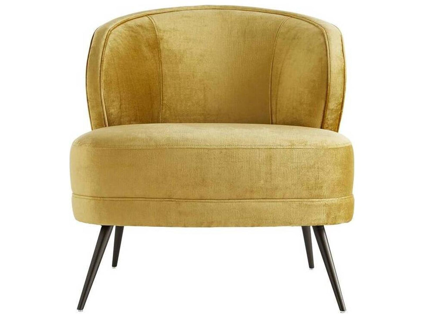 Kitts Marigold Velvet Accent Chair with Bronze Metal Legs