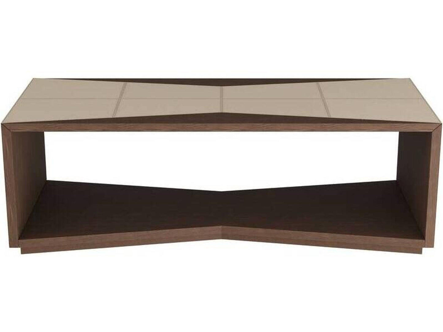 Yuki Rectangle Cocktail Table in Sable Finished Oak and Leather