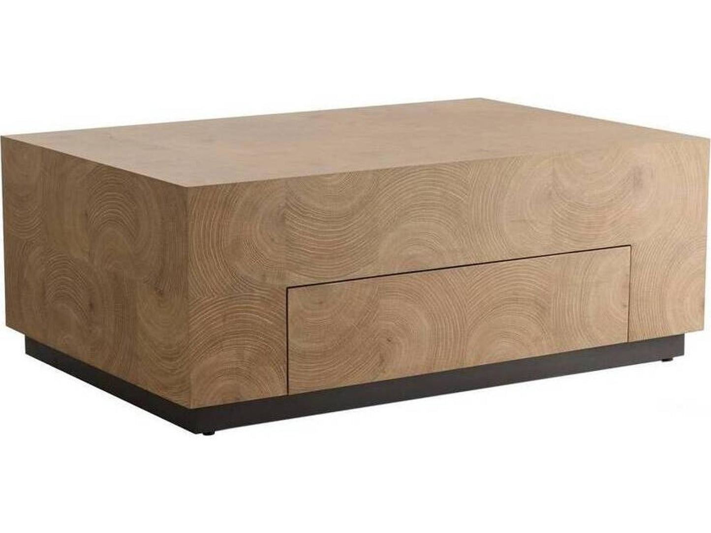 Justice Oyster Cut Oak Veneer Coffee Table with Drawer