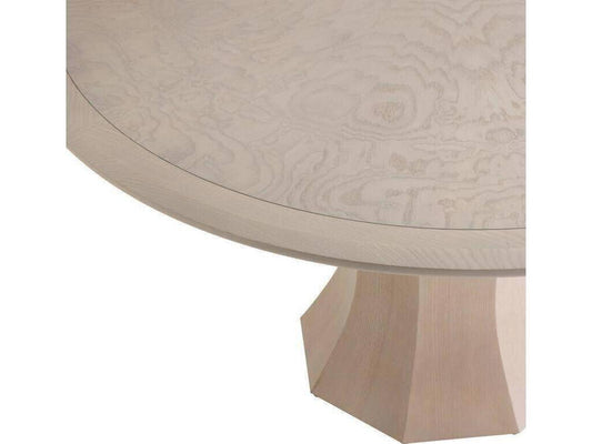 Kinsley Round 54-Inch Dining Table in Light Beige Burl Ash Veneer