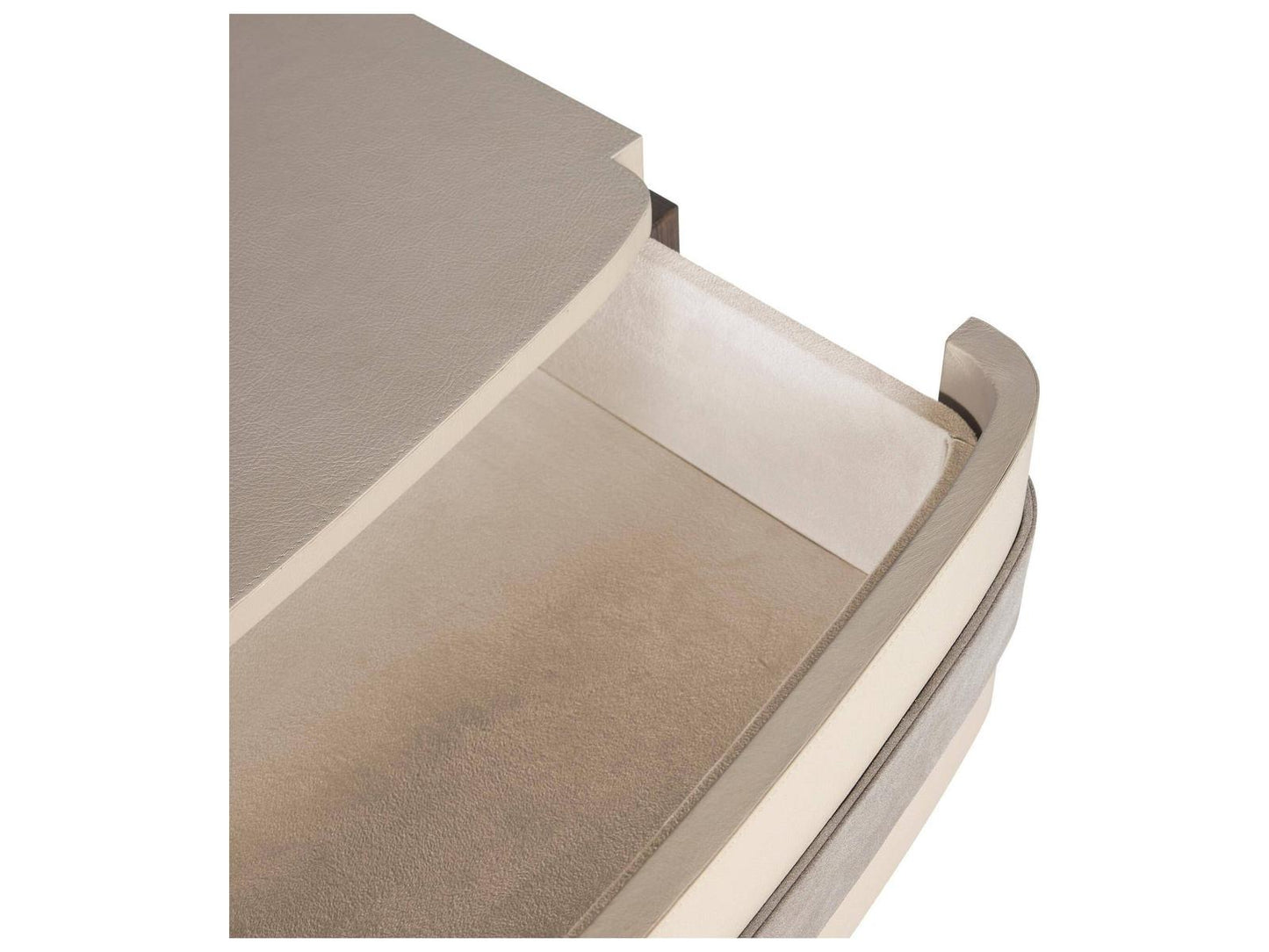 Rectangular Faux Leather Gray Brown End Table