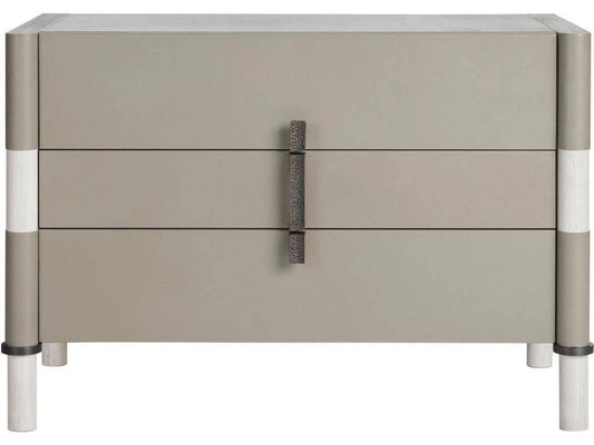Rectangular Faux Leather Gray End Table