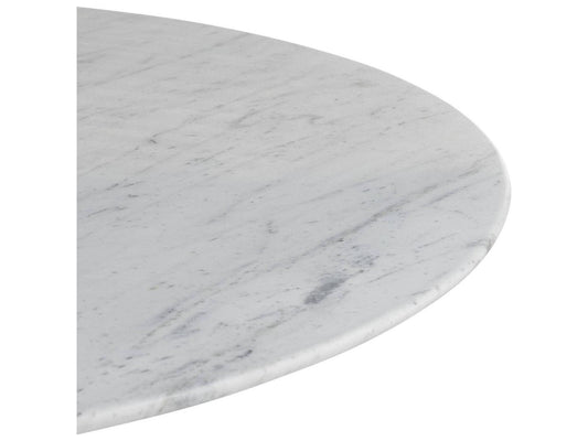 Round Marble White Black Console Table