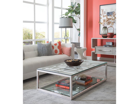 Home Mar Monte Open Console Table with Oak Veneers in Champagne Taupe