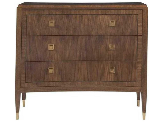 Chiavari 3-Drawers Brown Mahogany Wood Dresser