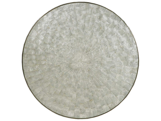 Home Signature Designs Round Coffee Table Capiz Shell Champagne Silver Foil