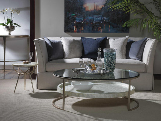 Home Cumulus Capiz Large Round Coffee Table Champagne Foil