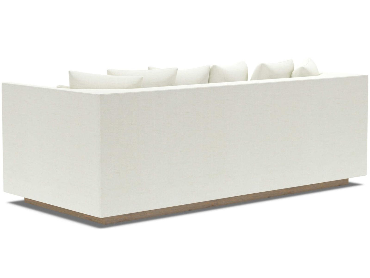 Claudette White Upholstered Sofa with Down Blend Cushions