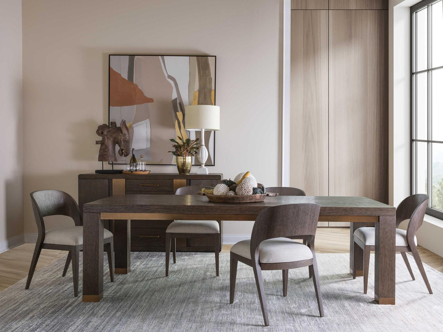 Andare Buffet in Wire Brushed Brown Wood and Brass