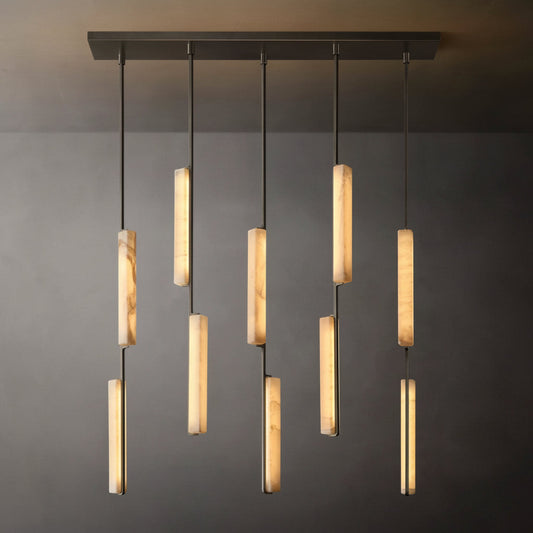 Audor Alabaster Linear Chandelier 54"