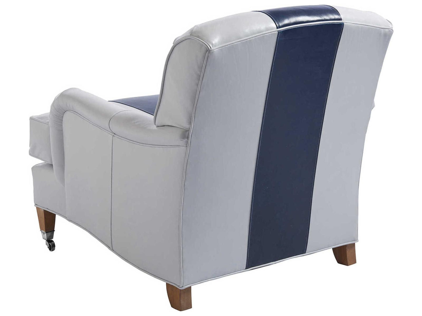 Sydney Leather Accent Chair with Pewter Casters